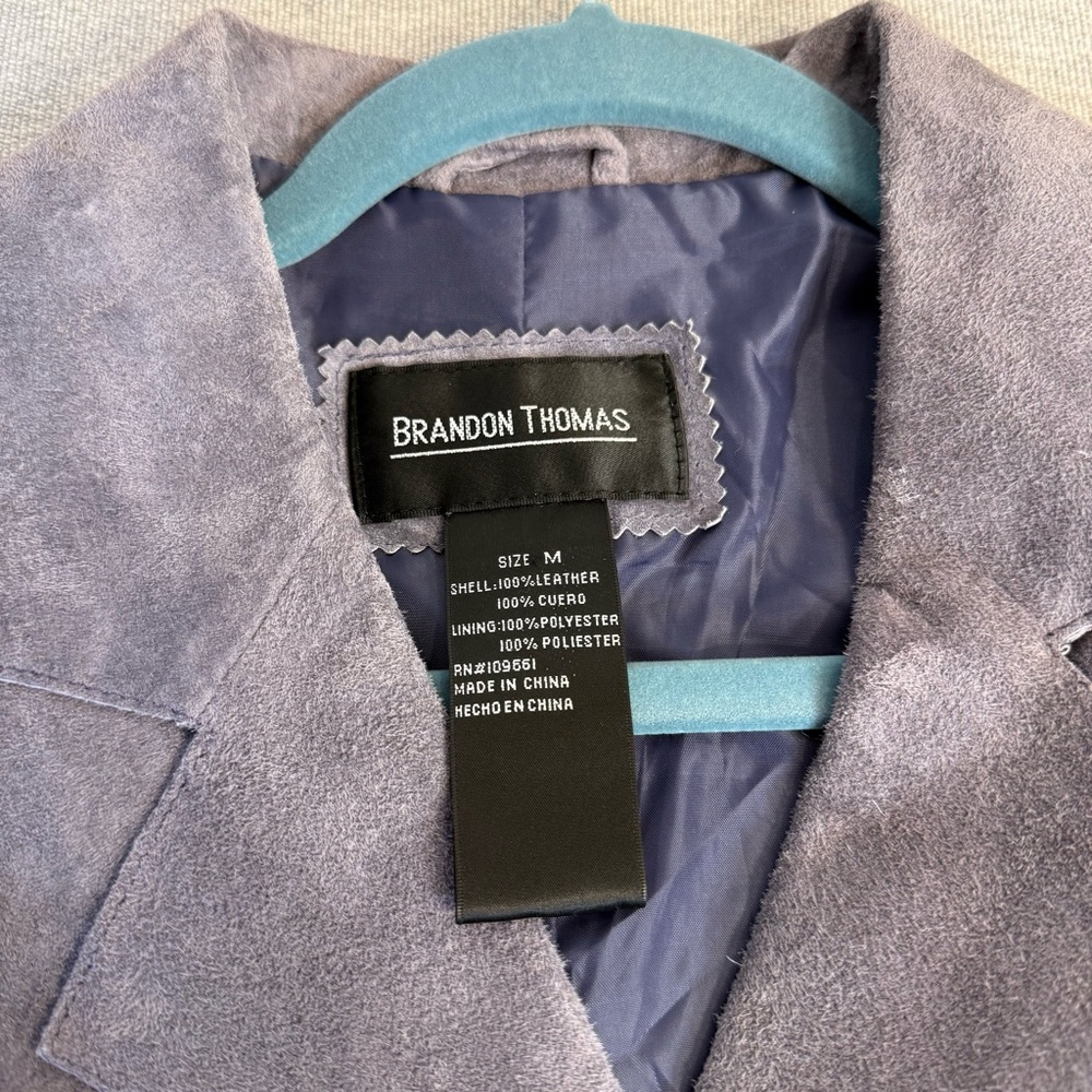 Brandon Thomas Women’s Suede Leather‎ Jacket. Size M Light Purple. Lined - Picture 13 of 13